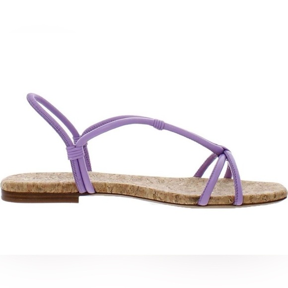 Vince Womens Hazen Purple Leather Flats Slingback T-Strap Sandals Shoes NWT - Picture 2 of 8
